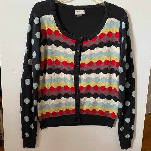 Numph Navy polkadot Cardigan in Size Medium - Picture 4 of 10